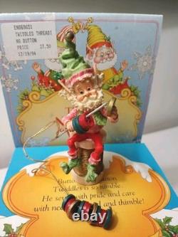 Vintage Enesco North Pole Village Twiddles Elf Figurine 1994 New Old Stock RARE