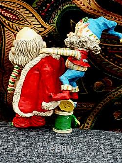 Vintage Enesco The North Pole Village Elf Seamer & Santa Sandi Zimnicki