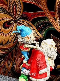 Vintage Enesco The North Pole Village Elf Seamer & Santa Sandi Zimnicki