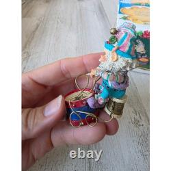Vintage enesco sandi ziminicki bumper drum elf North Pole village figurine Xmas